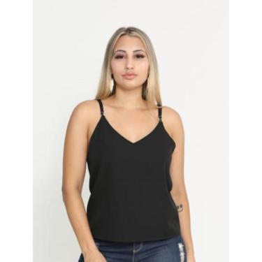 Imagem de Blusa de Alcinha Com Detalhe de Botões Antonela - Stampalook, Preto, P