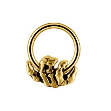 Imagem de Niaspi Anel de septo de caveira de aço inoxidável 16G vintage punk estilo Halloween 8 mm argola narina brincos cartilagem piercing joias para mulheres e homens, 16g, Aço inoxidável, Sem Pedra Preciosa