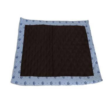 Imagem de Tapete Higiênico Impermeável para Pet, Marrom Escuro, Reutilizável e Lavável, Base Matelada com Bordas Estampadas, 70x70 cm, 2 Unidades (Azul Bebê Realeza, Grande)