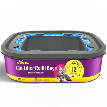 Imagem de Cartucho de Refil de Areia para Gatos Pacote Com 24FT Compatível Com Refis de Balde Pet Genie Standard/Plus/Style Controle de Odor de 7 Camadas e Sacos de Lixo à Prova de Vazamento, Dura Até 12 Semana