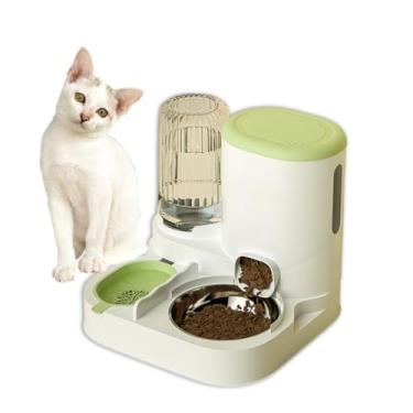 Imagem de Comedouro e Bebedouro Automático para Gatos e Cães Pequenos – Dispenser de Água e Ração 2 em 1, Alimentação Inteligente(Verde)