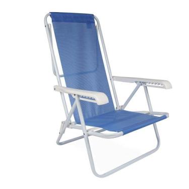 Imagem de Cadeira Reclinável Aço 8 Posições Azul Mor