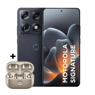 Imagem de Kit smartphone motorola signature e fone moto buds loop Swarovski Champagne