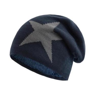 Imagem de Gorro De Inverno Unissex Com Forro De Pelúcia E Padrão De Cinco Estrel