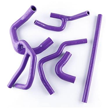 Imagem de LUXERAD Kit de mangueira de radiador e aquecedor de silicone de desempenho de 3 camadas 4,5 mm para Mangueira 90-96 Rover Mini Cooper S Spi 1275/1300 (roxo)