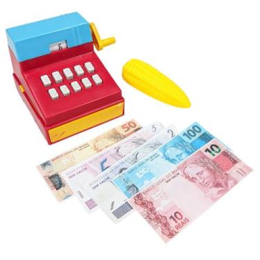 Imagem de Caixa Máquina Registradora Brinquedo Infantil Dinheiro Fruta - Lua De
