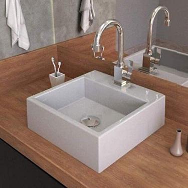 Imagem de Cuba de Apoio Q355 com Torneira Luxo e Válvula Click com Sifão e Flexível Compace