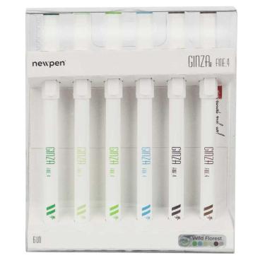 Imagem de Kit 6 Caneta Ginza Pro Fine.4 Fine Line Ponta Fina 0.4mm Newpen