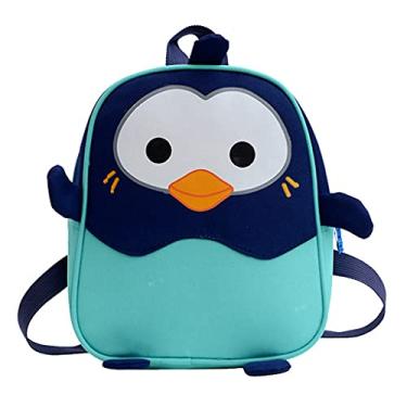 Imagem de Ankexin Mochila infantil com animais fofos de desenho animado pequenas mochilas infantis, Azul escuro, Size reference picture