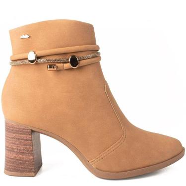 Imagem de Bota Feminina Casual Salto Bloco Alto Cano Baixo com Strass Dakota G9901