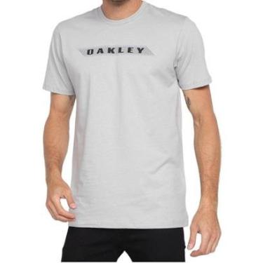 Imagem de Camiseta Oakley Striped Bark Masculina - Cinza-Masculino