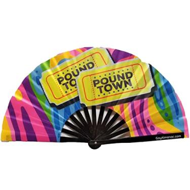 Imagem de Ventiladores grandes dobráveis Gay Orgulho, ventilador de bambu de 33 cm com tinta UV reativa, para festas e raves de circuito LGBTQ (Cidade da Costa)
