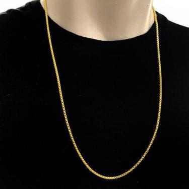 Imagem de Corrente Cordão Masculino Veneziana Fina 70cm Banho Ouro 18k Colar Ban