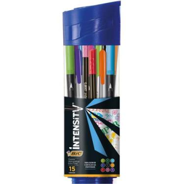 Imagem de Kit Lettering BIC com 15 Canetas Intensity Sortidas - Ponta ULTRA Fina