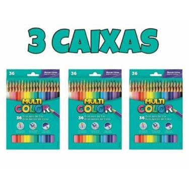 Imagem de Lapis de Cor Faber Castell Multicolor Kit 3 Caixas 36 Cores