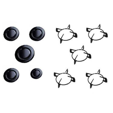 Imagem de Kit Espalhador + Grelhas Peças Cooktop Para Fogão Fischer 5 Bocas