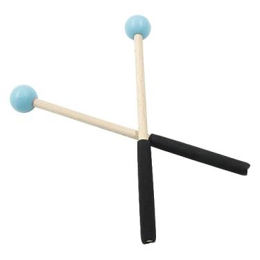 Imagem de Bonsicoky Marretas de percussão de 20 cm com cabeça e alça de borracha, marretas de tambor de madeira para xilofone, glockenspiel, azul
