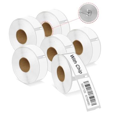 Imagem de RGiNK Para etiquetas 30336 (com chip RFID) Substituição compatível com etiquetas DYMO 550 (2.5 cm x 2-1/20.3 cm) Adesivos de inventário funciona com DYMO Labelwriter 550 5XL Labelwriter 450 4XL [6