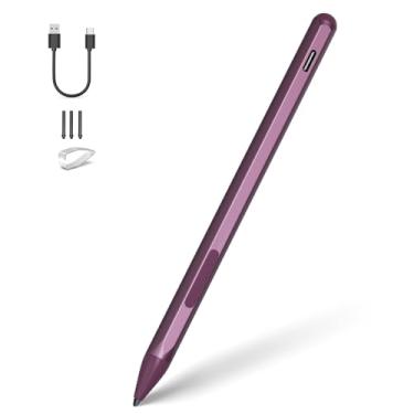 Imagem de Caneta Stylus para HP Envy X360 Pavilion X360 Spectre X360 Spectre X2 Envy X2 recarregável MPP 2.0 Tilt Active Pen com sensibilidade à pressão 4096, rejeição da palma, carregamento Tpye-c, vermelha