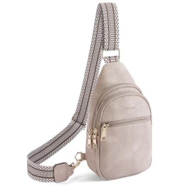 Imagem de Telena Bolsa tiracolo para mulheres, pochete transversal para mulheres, bolsa tiracolo de couro, 0-nuvem cinza, One Size