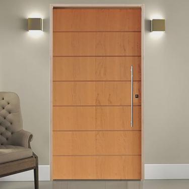 Imagem de Kit Porta de Madeira Pivotante 210x102cm Batente 14cm Fechadura 803 Rolete Externa Belissima 2 Hale