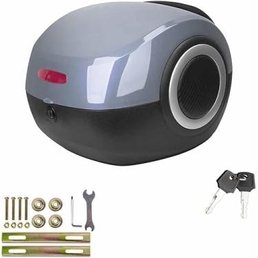 Imagem de Top Case Motocicleta, 20l Top Case Para Scooter, Caixa De Bicicleta Para Bagageiro, Estojo De Motocicleta Com Trava De Segurança, Resistente Durável, Gray