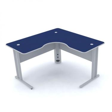 Imagem de Mesa Estação De Trabalho Em L Etp1515 Maxxi Pandin Móveis Cinza/Azul