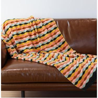 Imagem de Itigoitie Manta de fio de chenille macio 127 x 152 cm, cobertor de malha feito à mão, para uso em todas as estações, cobertor de malha quente macio e aconchegante para sofá de cama, cadeira de sofá