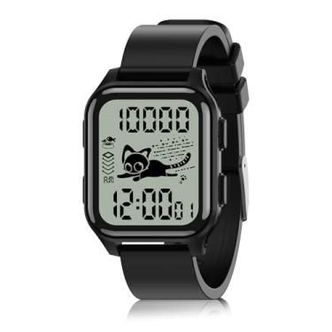 Imagem de EZON Relógio digital T048 para adolescentes, meninas, meninos, com contador de passos, cronômetro, cronômetro, cronômetro, alarme, sem aplicativo, à prova d'água, rastreador de atividades para idades