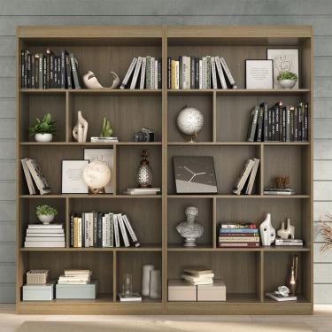 Imagem de Estante para Livros 8 Prateleiras Avelã Tx Cj-005 - Hecol Móveis