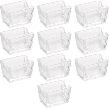 Imagem de Kit 10 Porta Sachês de Vidro Dublin Lyor 8x5,5cm Chá Açucar Café Maionese Ketchup