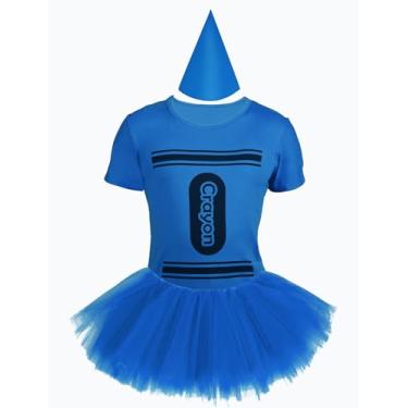 Imagem de PJPSAA Acessórios de fantasia de giz de cera de Halloween, chapéus de feltro, tutu para homens, mulheres, adultos, grupo, time, cosplay, Azul royal, M