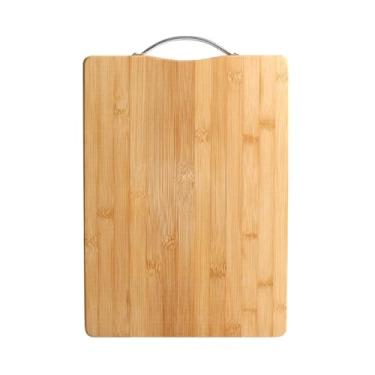 Imagem de Tábua de Carne de Bambu Natural 38 x 28cm - Tábua de Corte – Resistente, Antibacteriana e Ecológica – Ideal para Cortar Carnes, Frutas e Legumes
