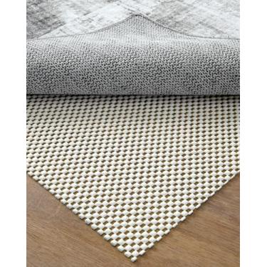 Imagem de DEXI Aderência de tapete para piso de azulejo de madeira, 2x3 antiderrapante sob o tapete almofadado, almofadas de caminhada grossas impermeáveis para tapetes de área, branco