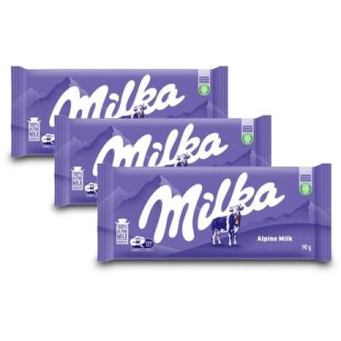Imagem de Chocolate Milka Alpine Milk Kit 3 Barras De 90G