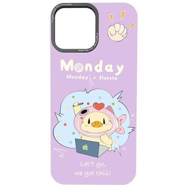 Imagem de Fighting Ya Studio Week Series Emotional Value Vibe - para iPhone 16 Pro Max, design bonito e estético baseado no humor para mulheres e meninas - MagSafe, funciona apenas com capa básica de mudança de