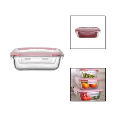 Imagem de Pote Hermético Marmita Vidro 370Ml Retangular - Allmix