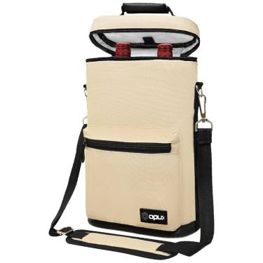 Imagem de Bolsa Térmica Para Transporte de Vinhos até 2 Garrafas, OPUX, Creme