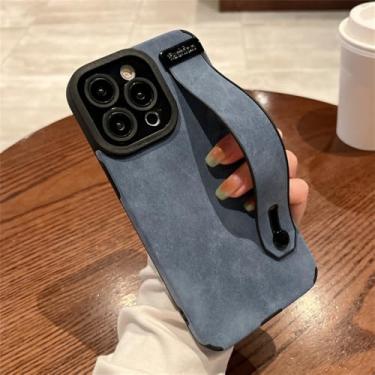 Imagem de Pulseira de couro capa de telefone macia para iphone 11 12 13 14 15 pro max plus x xr xs 7 8 plus se suporte capa traseira, azul, para iphone 7plus