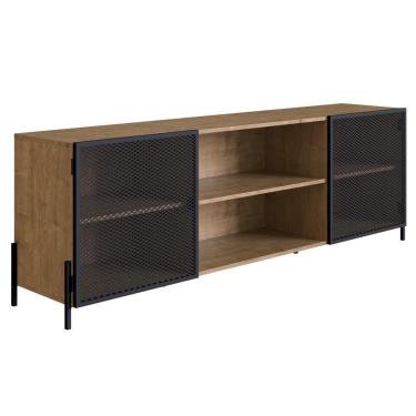 Imagem de Rack Para Até 70 Pol. 2 Portas Pés Metálicos York Vermont-preto - Artesano