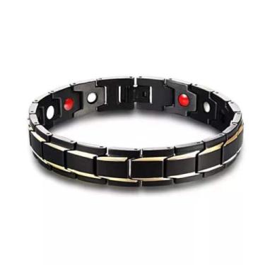 Imagem de GAUEIOUR Pulseiras para homens, corrente de fecho de aço inoxidável, pulseira ajustável, pulseira de elos de incentivo, presente de joias, nova joia masculina Calmi acessório de equilíbrio de