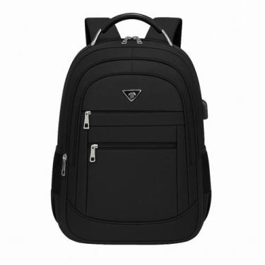 Imagem de Mochila Masculina Escolar Viagens Grande Reforçada Cabo De Aço USB - S