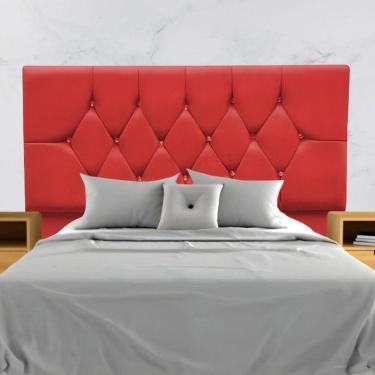 Imagem de Cabeceira Cama Box Estofada Queen Size 160 Cm Suede Isabela Vermelho