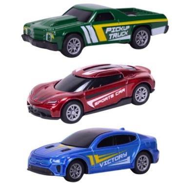 Imagem de Kit 3 Carrinhos Miniatura Esportivo Die-cast Metal 1:64 CBS0624 - Cast