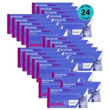 Imagem de Vermivet 300mg Com 4 Comprimidos Kit com 24 caixas - Biovet