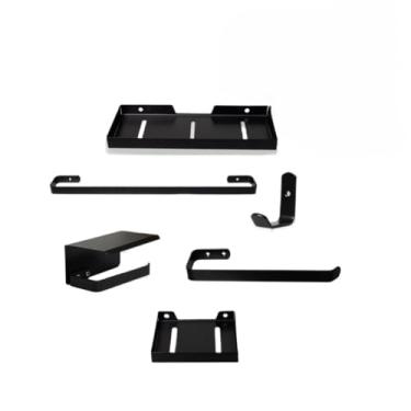 Imagem de Kit Acessórios Banheiro 6 Peças Preto Fosco em Alumínio – Resistente e Elegante(Kit 4 Peças)