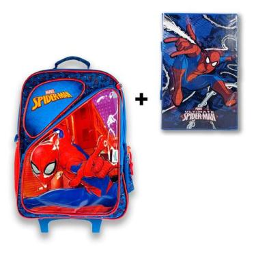 Imagem de Mochila de Rodinha mais Maleta com Lápis do Homem aranha - Elite 