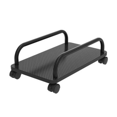 Imagem de Suporte de CPU para escritório, portátil, móvel, para PC, suporte para computador de escritório, base com 4 rodas giratórias, acessórios para PC para jogos (preto)