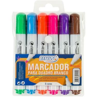 Imagem de Marcador para Quadro Branco Ponta Redonda 6 Cores - Brw