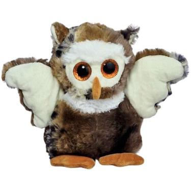 Imagem de Coruja de Pelúcia Realista Corujinha Olhos Brilhantes Fofa - Nikity To